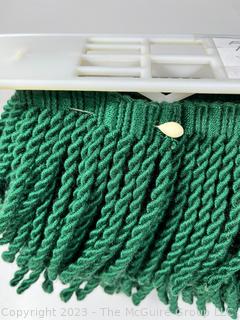 Green Decorative Bullion Fringe Trim.  Five (5) Linear Yards, 9" x 4"