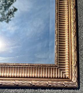 Gilt Framed Wall Mirror with Beveled Glass. 30" x 42"