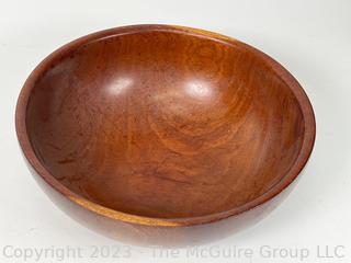 Hand Carved Haitian Wood Bowl. Measures 11" diameter 