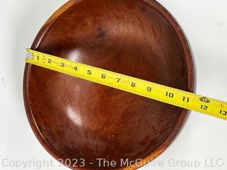 Hand Carved Haitian Wood Bowl. Measures 11" diameter 