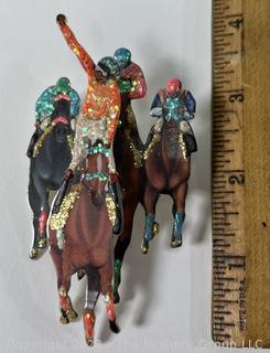 Horse Racing Themed Brooch