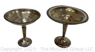 Two (2) Weighted Sterling Silver Pedestal Bowls. 387g total weight