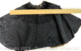 Victorian Black Silk Mourning Cloak Or Capelet With Beaded Collar  