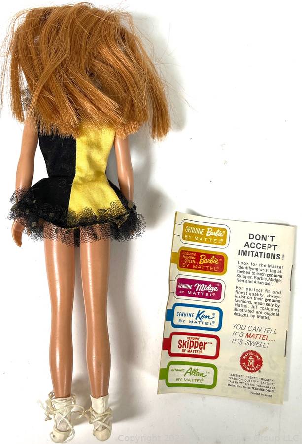 The McGuire Group LLC - Auction: 171:Summer Auction: Fine Jewelry, Women's  Designer Accessories, Coins, Pedal Cars, Rugs, Primitives and More. . .  ITEM: 1963 Vintage Skipper Doll, Barbie's Little Sister Straight Leg