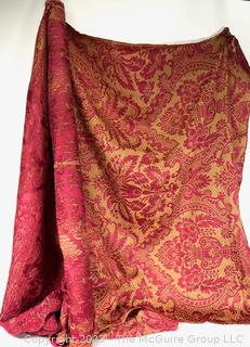 Bolt with Two Panels of Red and Gold Lamas Brocade Fabric.  