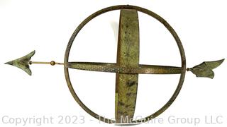 Metal Armillary Garden Sundial.  Missing Base. 31" long