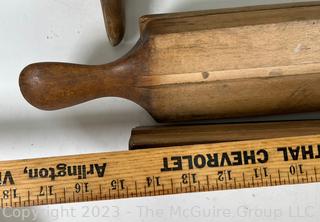 Two (2) Antique Equestrian Wood Boot Keeps or Forms. This pair of boot stretchers from the late 1800's separate into four sections that are dovetailed together with handle on top.