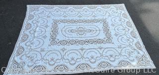 White and Beige Hand Made Lace Coverlet