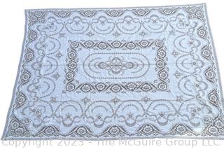 White and Beige Hand Made Lace Coverlet