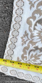 White and Beige Hand Made Lace Coverlet