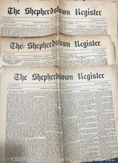 "The Shepardstown Register" WV Newspaper circa 1900 - 1940's 