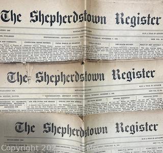 "The Shepardstown Register" WV Newspaper circa 1900 - 1940's 