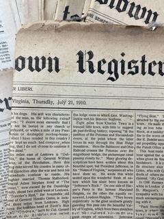 "The Shepardstown Register" WV Newspaper circa 1900 - 1940's 