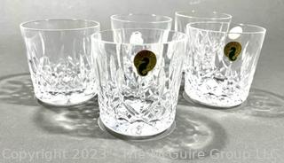 Five (5) Waterford Crystal " Lismore " Pattern Old Fashioned Whiskey Glasses 