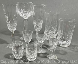 Set of Eleven (11) Waterford Crystal Lismore Glassware in Various Sizes