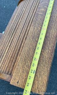 Antique Child's Wooden Roll Top Desk with Chair. Desk measures 27 x 15 x 34". Chair measures 13w x 28" Tall.