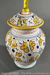 Casafina Hand Painted Made in Italy Biscotti Ceramic Jar with Lid. 10" Tall