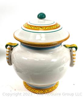 Hand Painted Made in Italy Pasta Jar with Lid. 12" Tall