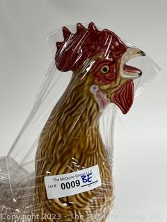 Bordallo Pinheiro Majolica Porcelain Rooster Sculpture Made in Portugal.  20" tall