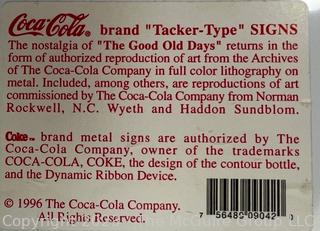 1996 Reproduction Metal Coca Cola Coke Wall Sign. 12" x 40"