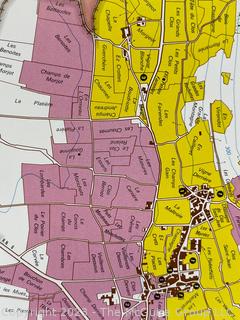 Burgundy "Cote de Beaune" French Wine Country Map Measures 23 x 60"