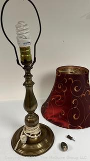 1930's Vintage Brass Table Lamp.