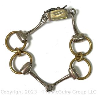 Mexico Sterling Silver Horse Bit Link Bracelet