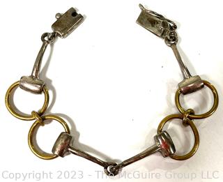 Mexico Sterling Silver Horse Bit Link Bracelet