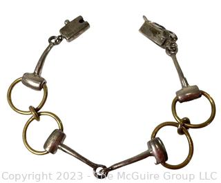 Mexico Sterling Silver Horse Bit Link Bracelet