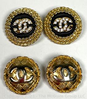 Two (2) Pair of Costume Clip On Earrings, Stones Missing.