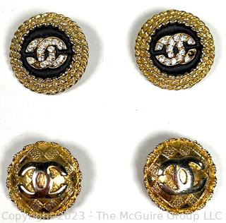 Two (2) Pair of Costume Clip On Earrings, Stones Missing.