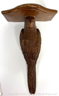 Carved Parrot Bird Wall Sconce Shelf.