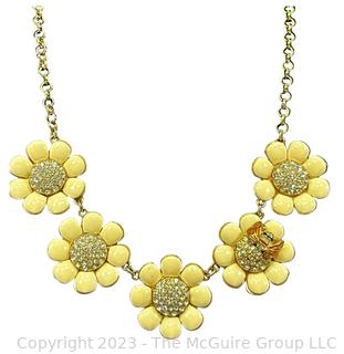 Kate Spade Yellow Enamel Flower Bumble Bee Necklace