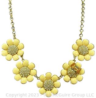 Kate Spade Yellow Enamel Flower Bumble Bee Necklace