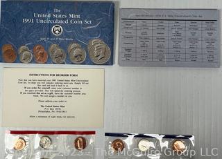 Five (5) United States Mint Uncirculated Set 1991