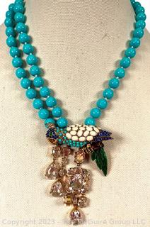 J. Crew Rhinestone Parrot Necklace.  