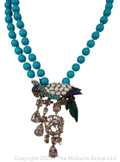 J. Crew Rhinestone Parrot Necklace.  