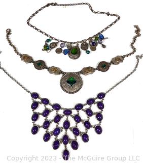 Three (3) Boho Costume Jewelry Necklaces