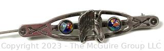 Vintage Navajo Sterling Silver With Gemstone Horse Head Brooch