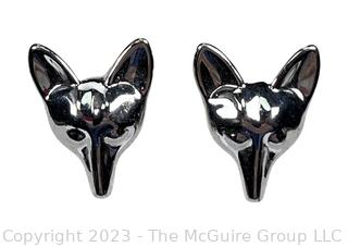 Vintage Silver Fox Earrings by Best