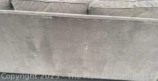 Room & Board Three Cushion  Sofa or Couch in Pebble Grey. 32" x 30" x 83"