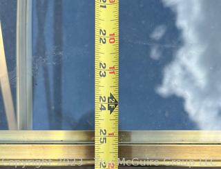 Two (2) Tier Brass with Glass Shelves Occasional Table.  26" x 48" x 20".