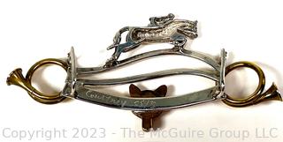 Sterling Silver Brooch with Horse Jumping Fence and a Fox Signed by Jewelry Artist Courtney Peterson.