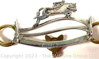 Sterling Silver Brooch with Horse Jumping Fence and a Fox Signed by Jewelry Artist Courtney Peterson.