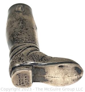 Antique Blackington Sterling Silver English Riding Boot Match Holder. 20.1 grams