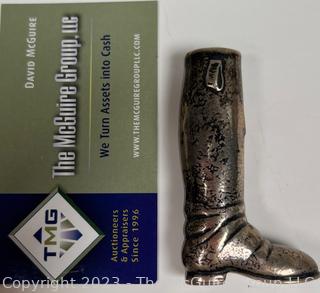 Antique Blackington Sterling Silver English Riding Boot Match Holder. 20.1 grams