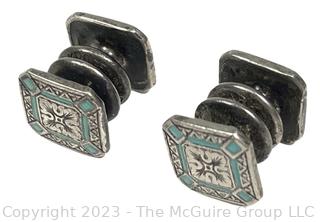 Pair of Art Deco Enamel Park Roger Jiffy Cufflinks 