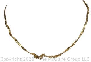 14K Yellow Gold Flat Chain Necklace. Weighs 4.9 grams