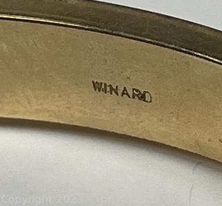 Vintage 12k Gold Plated Winard Hinged Bangle Bracelet