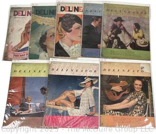 Eight (8) Vintage Delineator Magazines